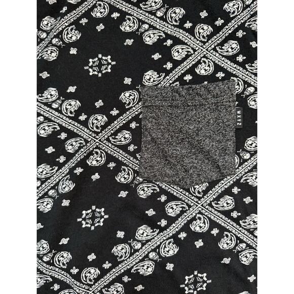 Wxyz Shirt Mens M Pattern Black GeoMetric short sleeve - Picture 2 of 6